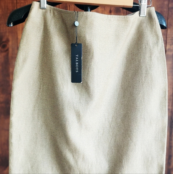 Talbots Dresses & Skirts - Talbots Shimmering Tan Midi Skirt